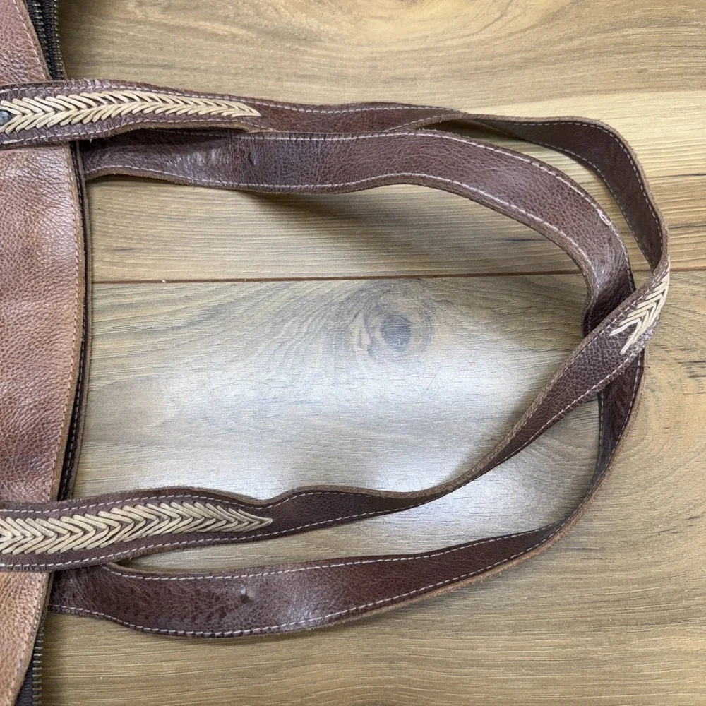 Bed Stu Amelie Rustic Boho Large Tote Bag Weave Expandable Zipper